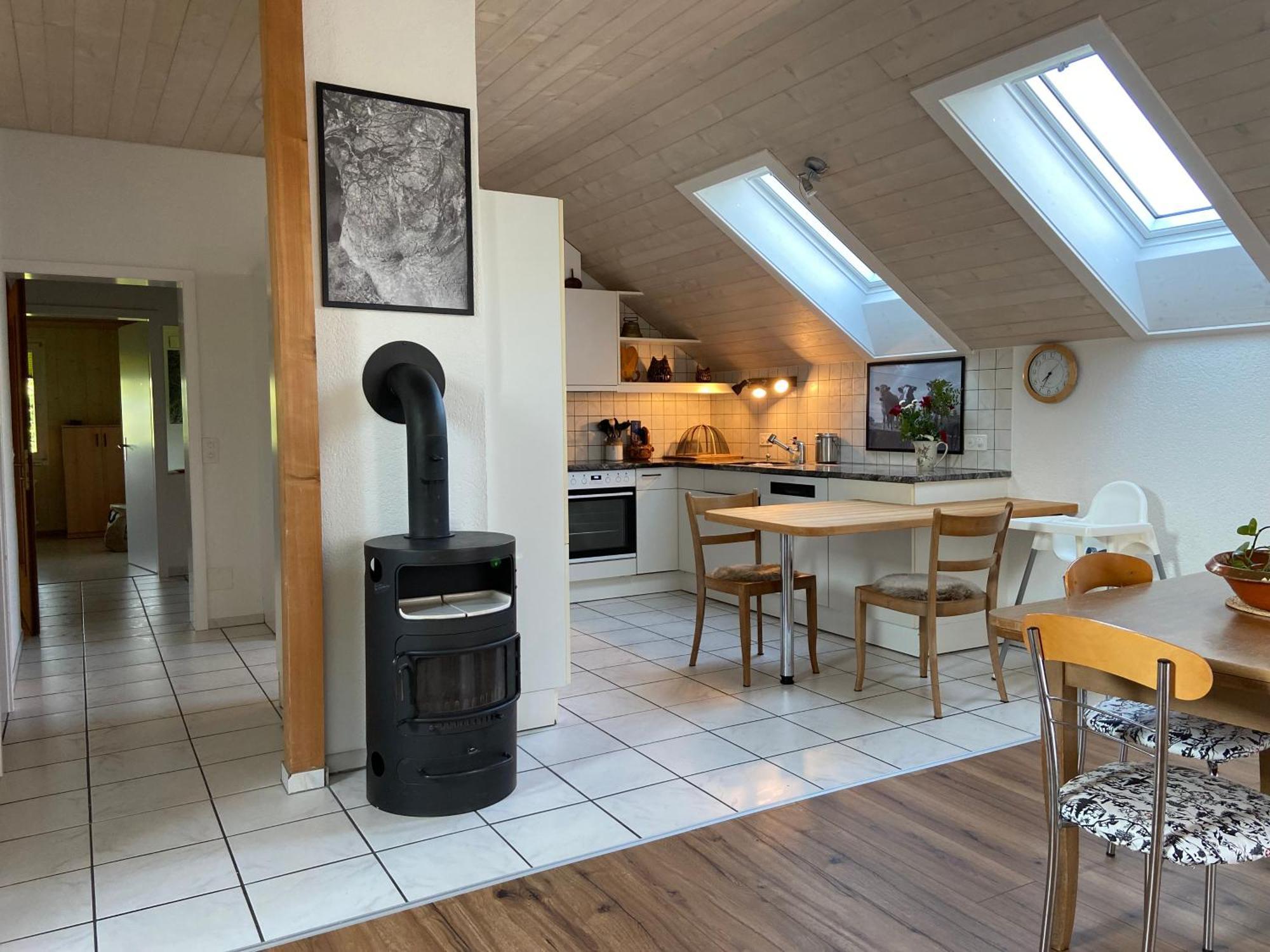 Naturnahe Familienwohnung Ruschegg Bagian luar foto