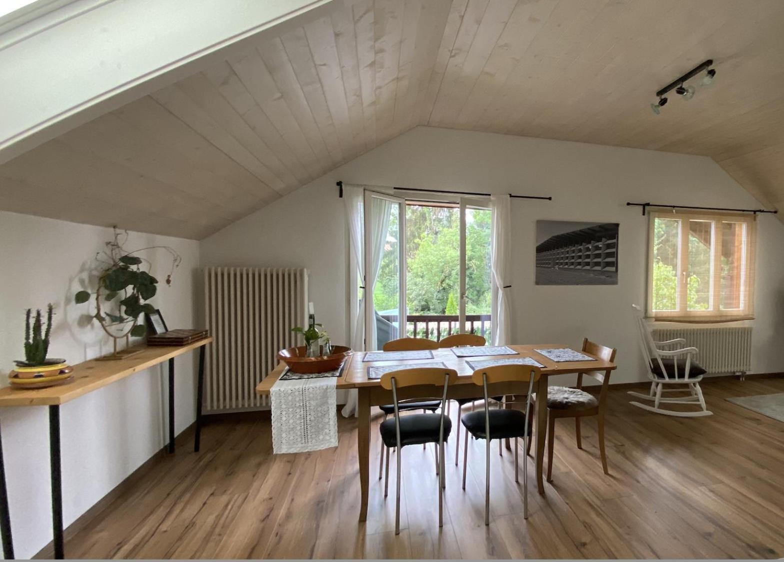 Naturnahe Familienwohnung Ruschegg Bagian luar foto