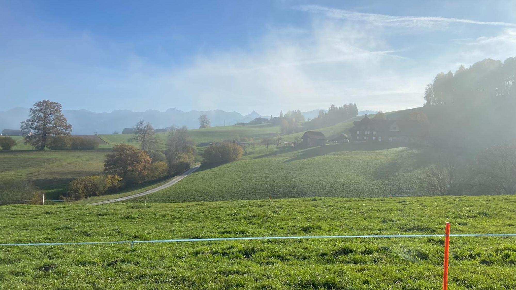 Naturnahe Familienwohnung Ruschegg Bagian luar foto