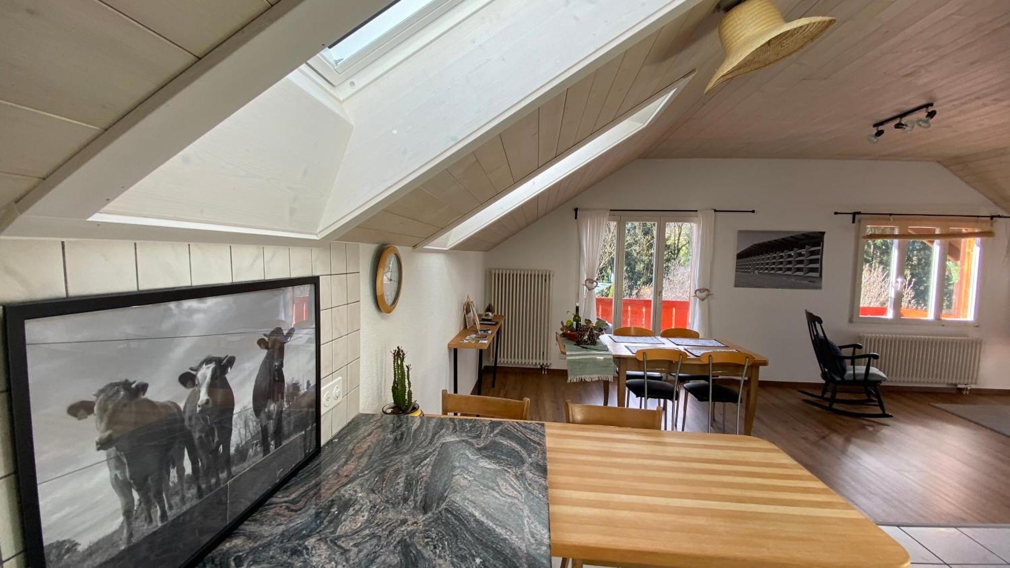 Naturnahe Familienwohnung Ruschegg Bagian luar foto