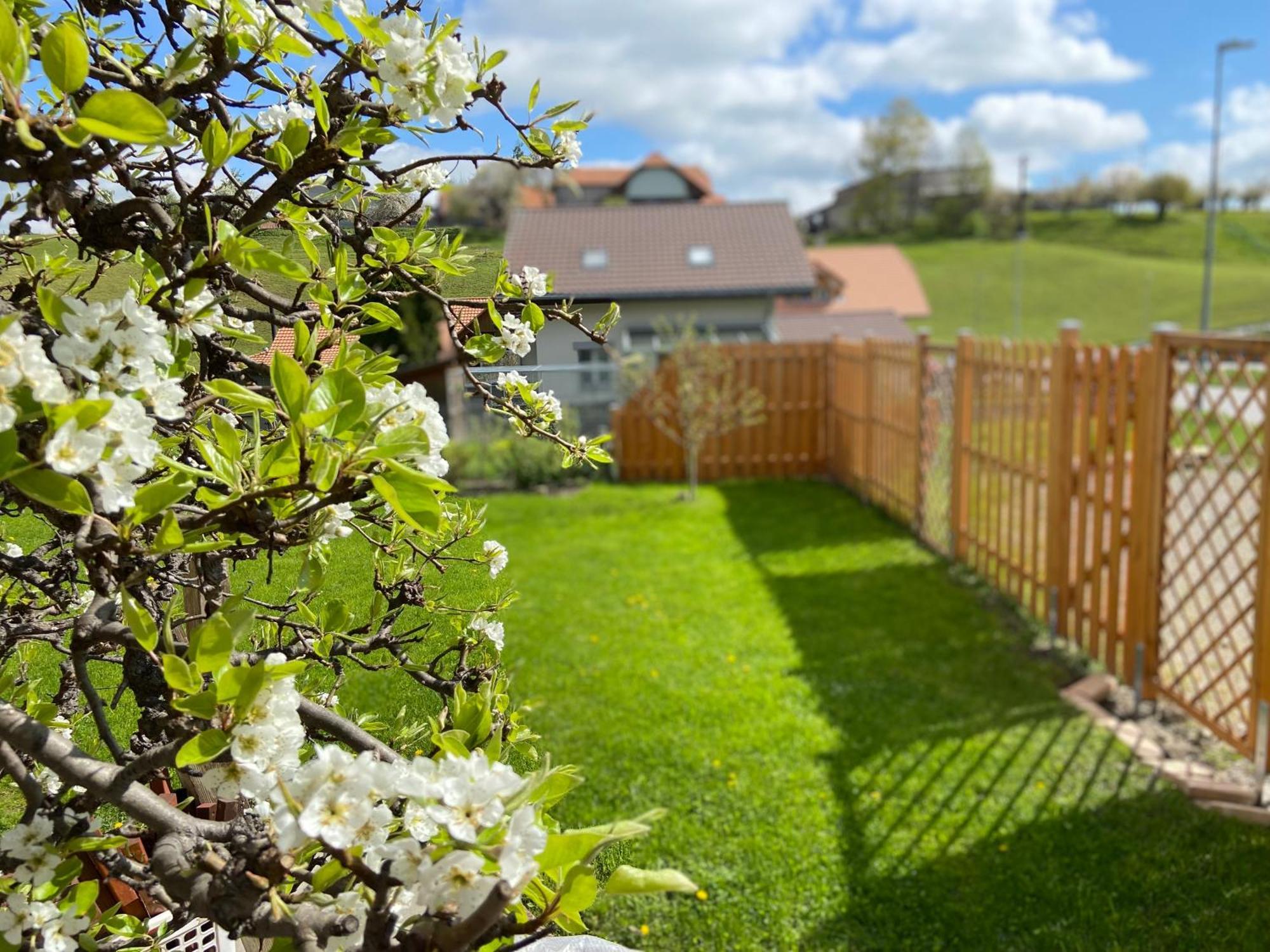 Naturnahe Familienwohnung Ruschegg Bagian luar foto